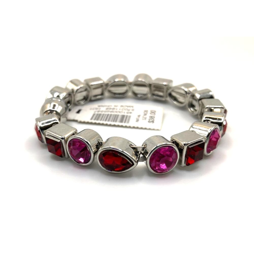 White House Black Market Pink & Red Geometric Valentine's Bangle Bracelet NEW